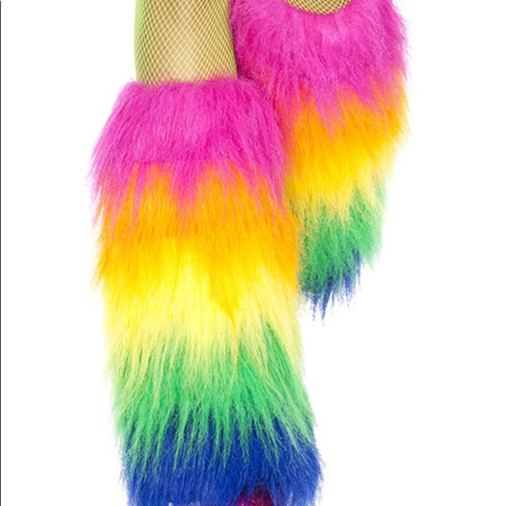 Rainbow Leg Fluffies Rave Festival 🌈🎉💖💥